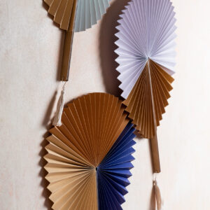 Paper fan - Lilac and Tan - Signature Editions