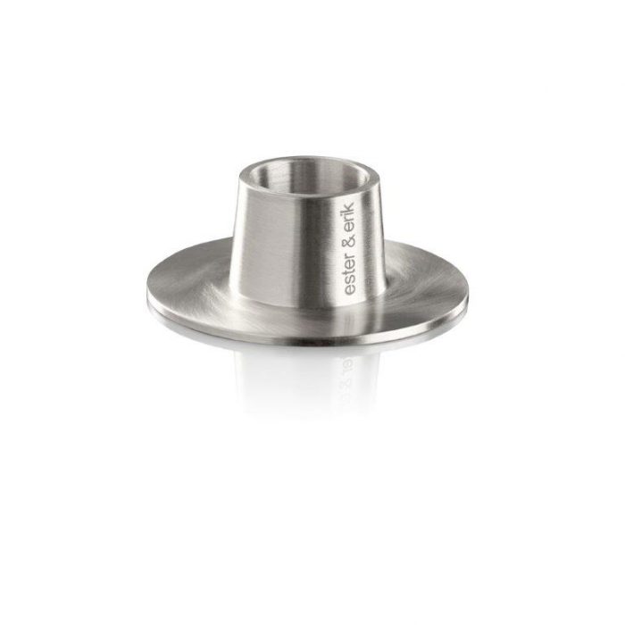 Ester & Erik brushed silver candle holder 2 pack Signature Editions