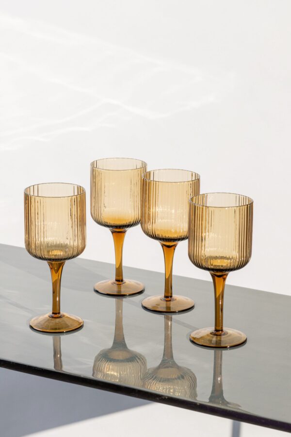Canise red wine glasses set of 4 amber - 1- Signature Editions
