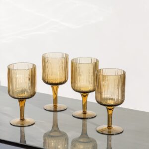 Canise white wine glasses set of 4 amber - Signature Editions