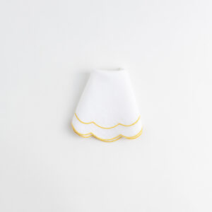 Italian-linen-napkin-white-with-yellow-trim---Signature-Editions