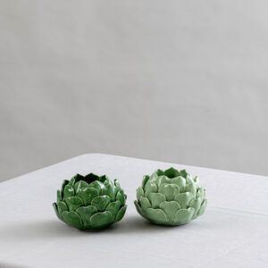 Artichoke Tealight Holders Set of 2 Green and Mint - 1 - Signature Editions