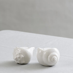 Coastal Seashells Set of 2 White Ceramic - 3 - Signature Editions