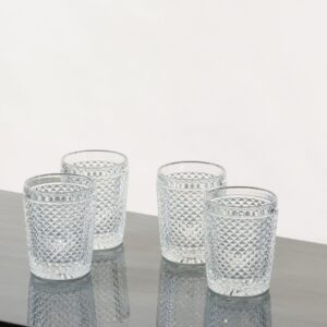 Diamond water tumbler set of 4 clear -2 - Signature Editions