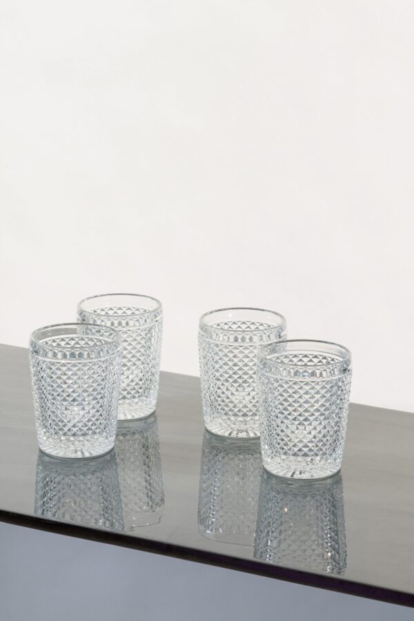 Diamond water tumbler set of 4 clear -2 - Signature Editions