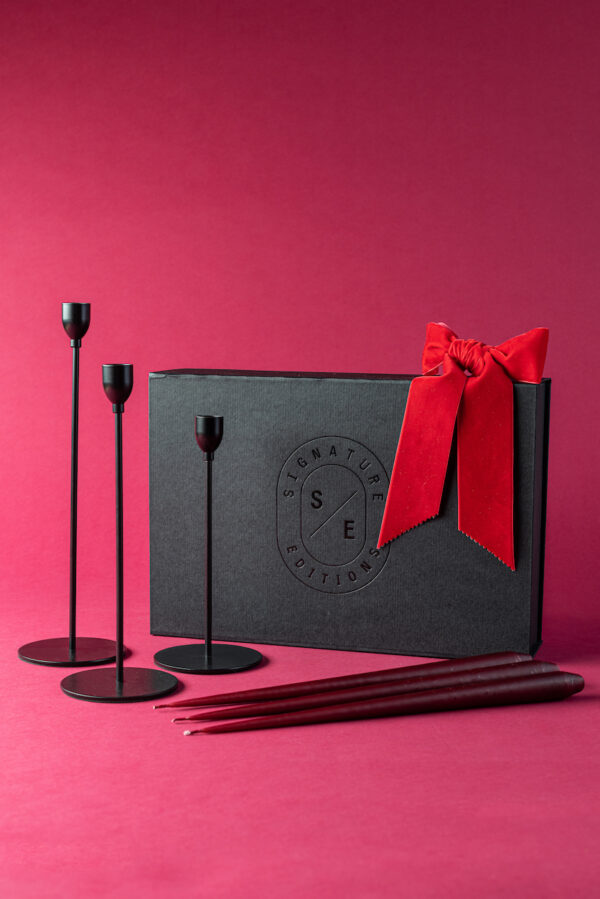 Box of Joy - Modern Black Candle Setting-Signature Editions