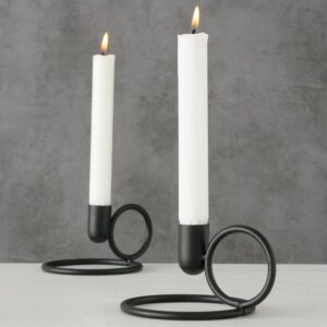 Circle candle holder-black-Signature Editions