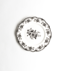 Black & White floral dessert plate-Signature Editions