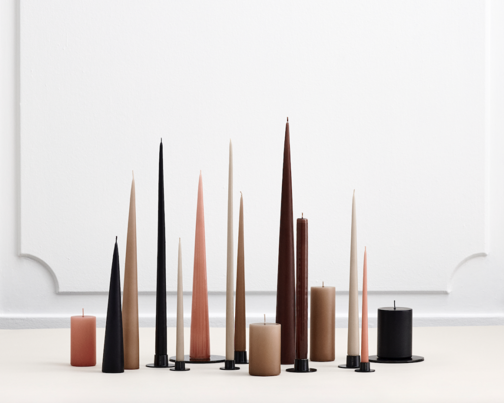 Ester & Erik candle Black pillar, 15cm (H) Signature Editions